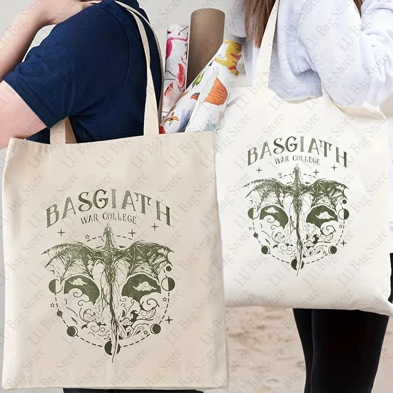 Сумка-тоут Basgiath с рисунком войны Брезентовая Наплечная Сумочка дракона райдера