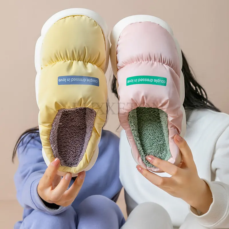 

Симпатичные домашние тапочки, женские меховые короткие плюшевые домашние тапочки с мультяшным котом, женские нескользящие мягкие зимние т...