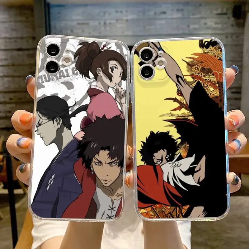 

Anime Samurai Champloo Phone Case Transparent For iphone 13 12 11 Pro Max Mini X XR XS 7 8 6s plus phone Full Coverage Covers