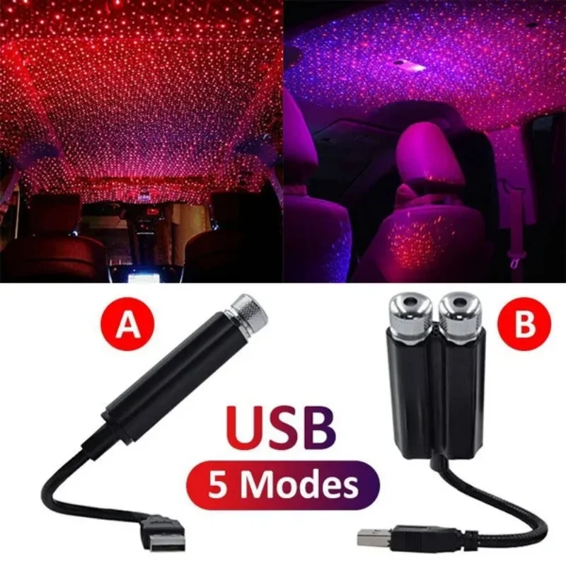 

Dual Color Car LED Star Light Starry Sky Night Atmosphere Lights Flashing Voice Control USB Plug Ambient Bulb Auto Interior Lamp