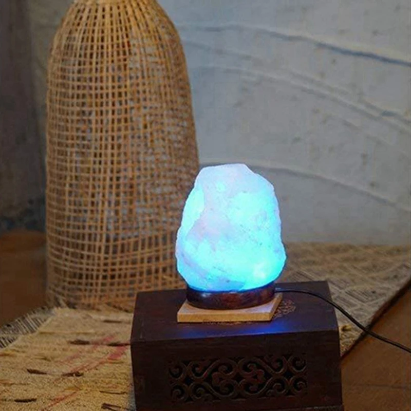 

Himalayas Crystal Salt Lamp Colorful Color Changing USB Natural Salt Lamp Atmosphere Mineral Salt Lapm