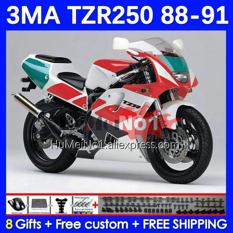 

Kit For YAMAHA TZR-250 3MA TZR250 YPVS RS TZR 250 green red 88 89 90 91 144No.19 TZR250R TZR250RR 1988 1989 1990 1991 Fairing