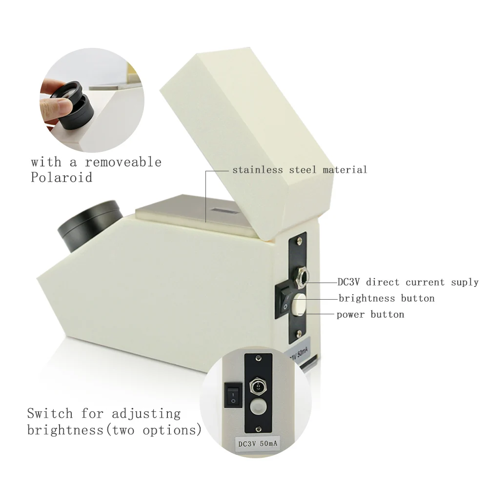 

Jewelry Optical Glass Equipment With 0.002 Accuracy Refractive Index Range Of 1.35 To1.85 With Polarizing Lens Gem Refractometer