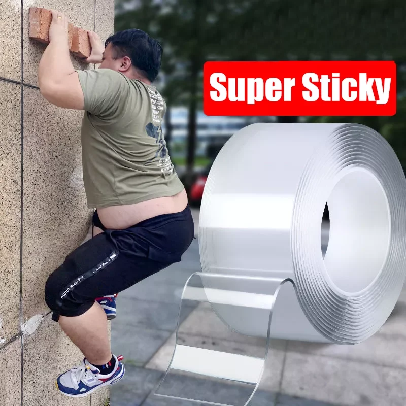 

NEW IN Self Adhesive Traceless Double Sided Nano Tape Waterproof Transparent Wall Stickers Heat Resistance Bathroom Home Decorat