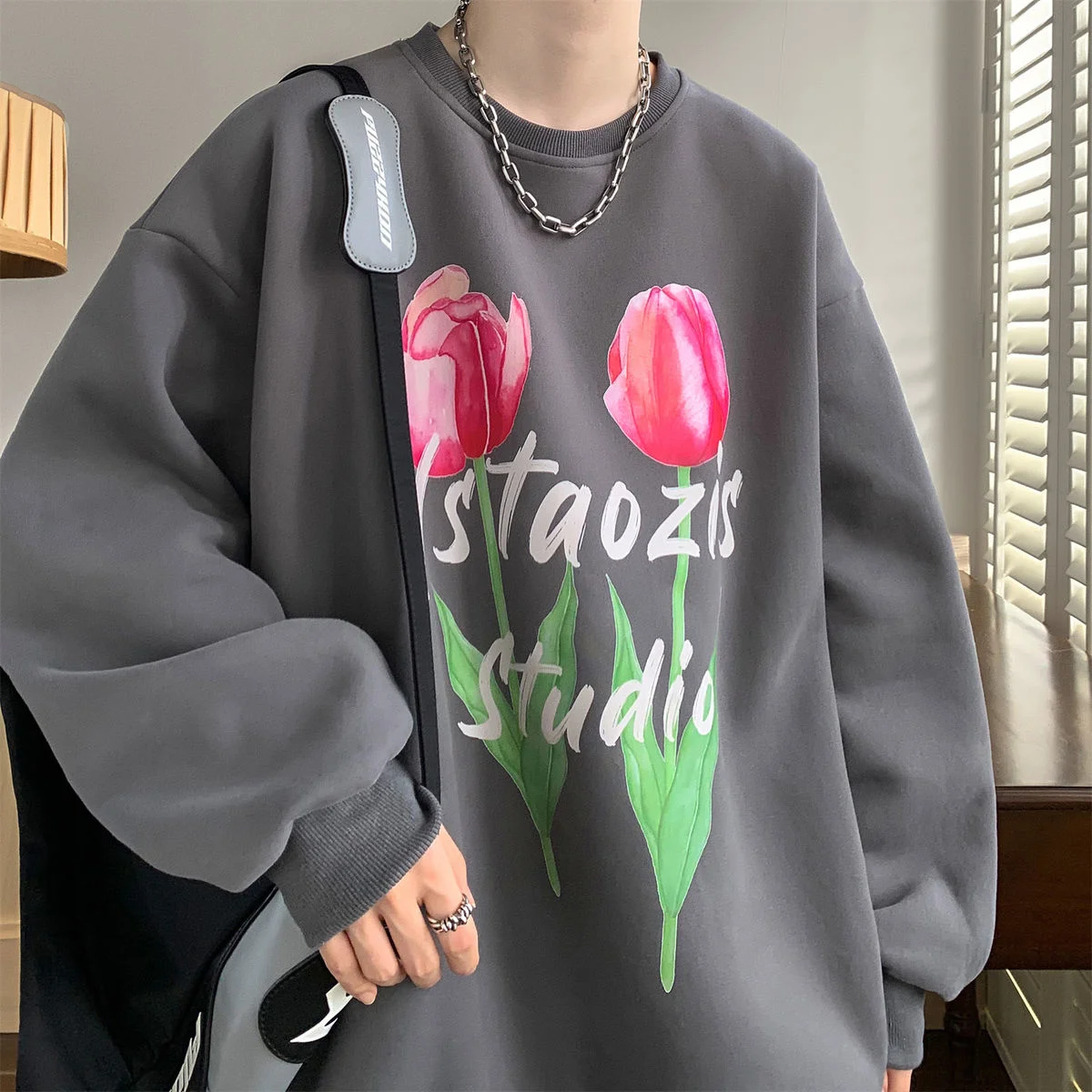 

Privathinker Flower Letter Men's Sweatshirts Round Neck Hoodies Fashion Brand Male Hip Hop Autumn New Jumper Unisex Clothing