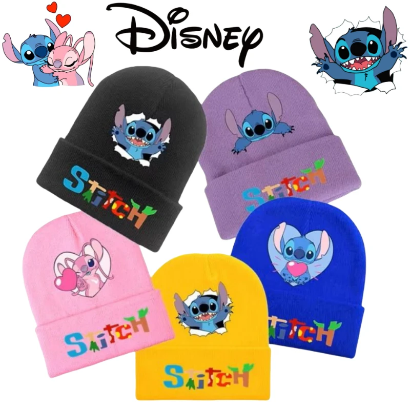 Фото Вязаная шапка Lilo & Stitch: модная, персонализированная, для зимних прогулок, ветрозащитная, теплая, с защитой ушей №1