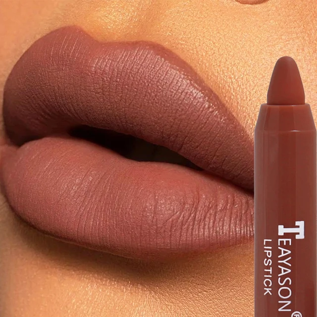 12 Colors Sexy Matte Lipstick Waterproof Long Lasting Color Rendering Non-stick Velvet Lips Liner Pencil Woman Makeup Cosmetics 3
