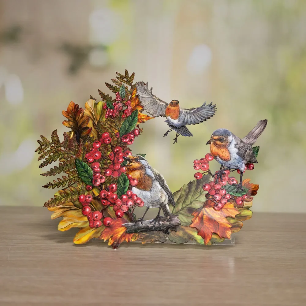 Новое поступление 2024 кленовый лист птица боярышник металлические трафареты для