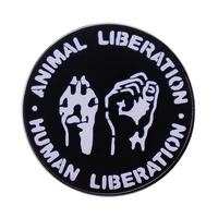 animal liberation human liberation jewelry gift pin fashionable creative cartoon brooch lovely enamel badge clothing accessories