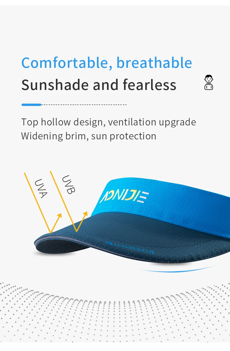 AONIJIE E4606 Outdoor Adjustable Young Children Sport Wide Sun Visor Cap Hat for 5 To 12 Years Age Running Golf Fishing Marathon