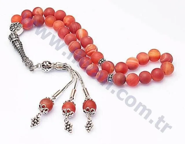 IQRAH Agate Stone Rosary (925 Sterling Lunar)