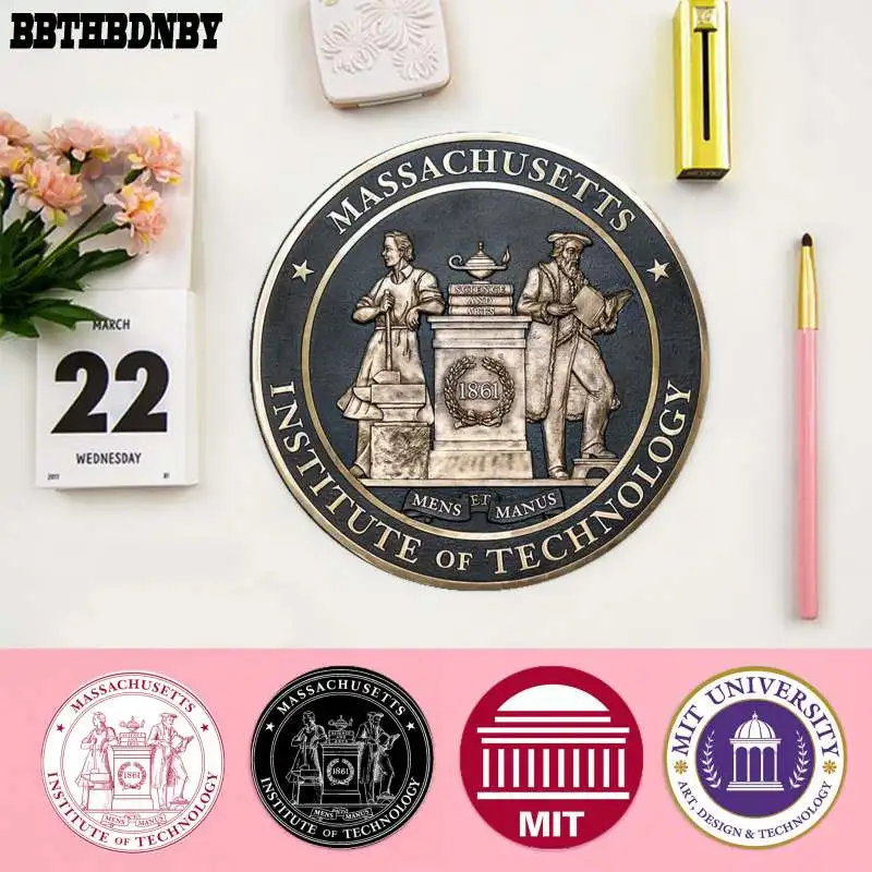 

BBTHBDNBY Custom Skin MIT Logo Laptop Computer round desk pads Mousepad gaming Mousepad Rug For PC Laptop Notebook