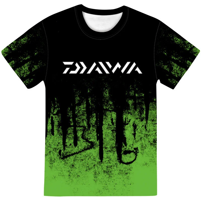 

2023 Retro Men's T-shirt DAIWA Letter Printing Short-sleeved Men Shirt Fashion T-shirt Men Motorcycle T-shirt Oversized T-shirt