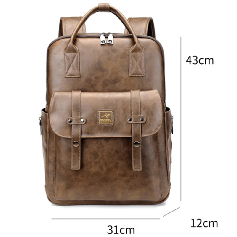 Водонепроницаемый рюкзак для ноутбука 15 6 дюйма из ПУ кожи