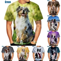 unisex cute dog 3d druckmuster top border collie t shirt freizeitkleidung sport t shirt herren t shirt