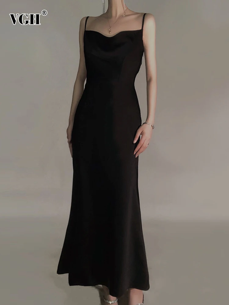 

Женское платье-русалка без рукавов VGH, однотонное элегантное приталенное платье с квадратным вырезом и высокой талией, 2023