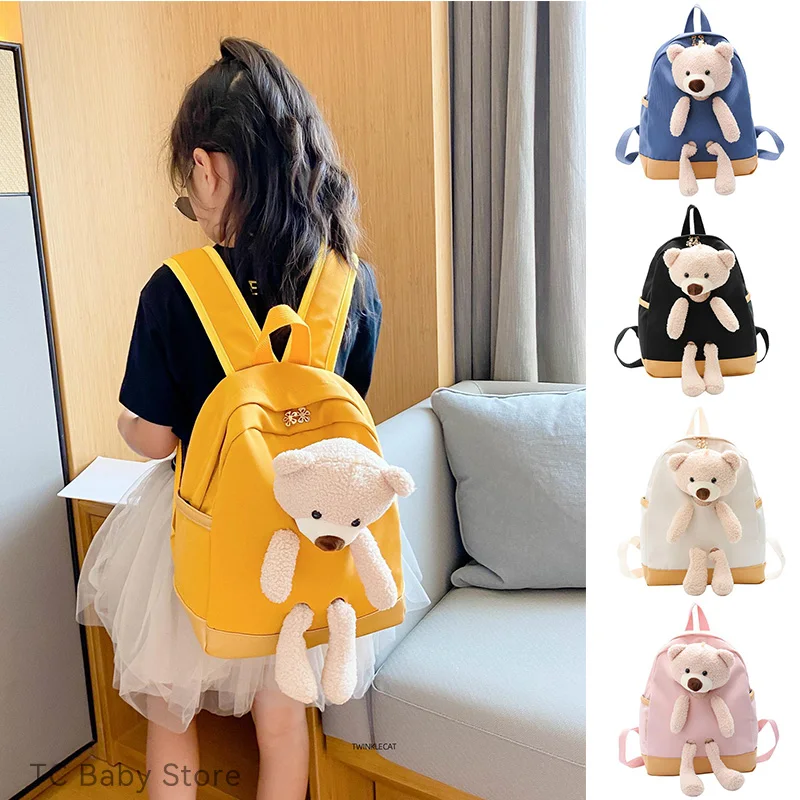 Baby Backpack 3-8 Yrs Bags Bear Cute Cartoon Animal Children's Snacks Toys Storage Bag Plush Backpack