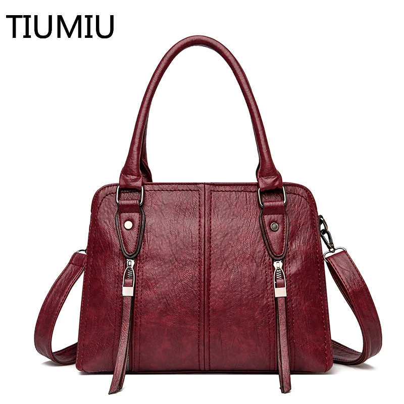 

2022 New Retro Fashion High Quality Leather Women's Handbags Large Capacity Messenger Bags Ladies Casual Simple Messenger Bags