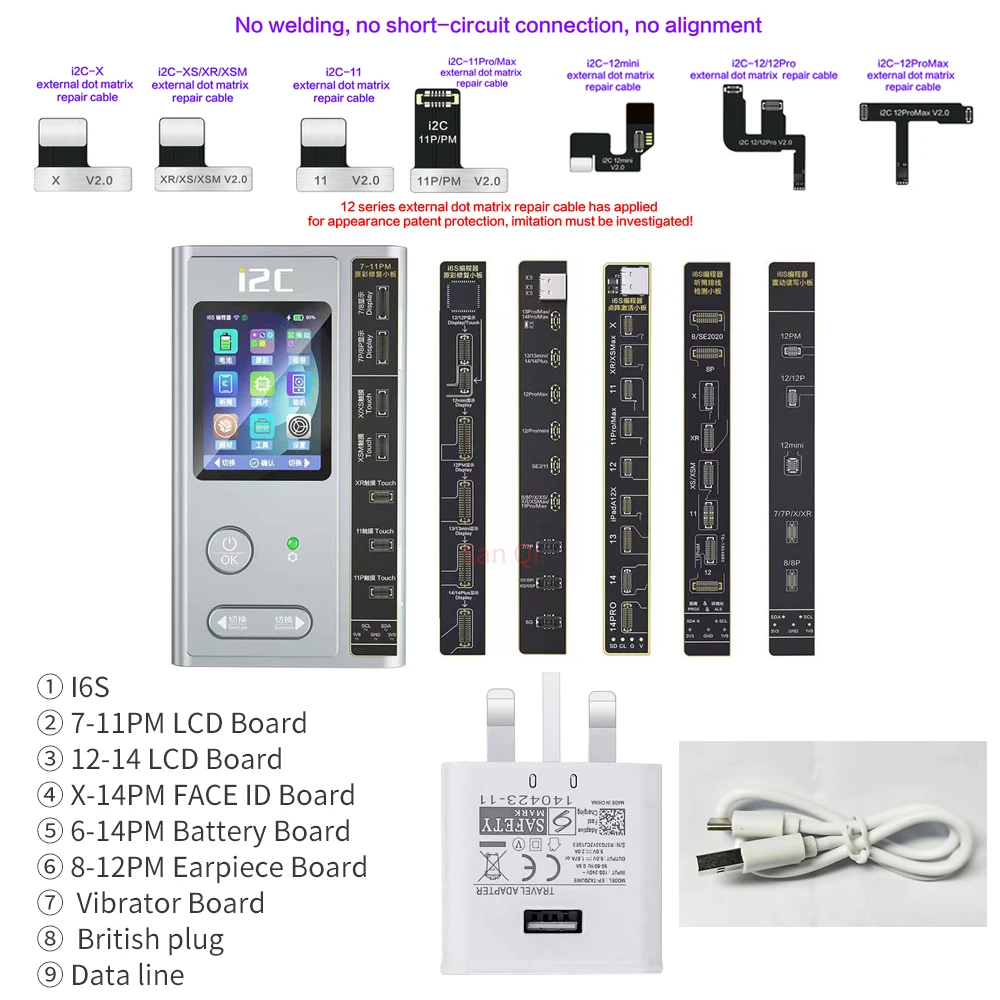

I2C I6 I6S programmer iPhone 6 7 8 X 11 12 13 14pro Max photo-sensitive primary color battery fingerprint dot matrix face repair