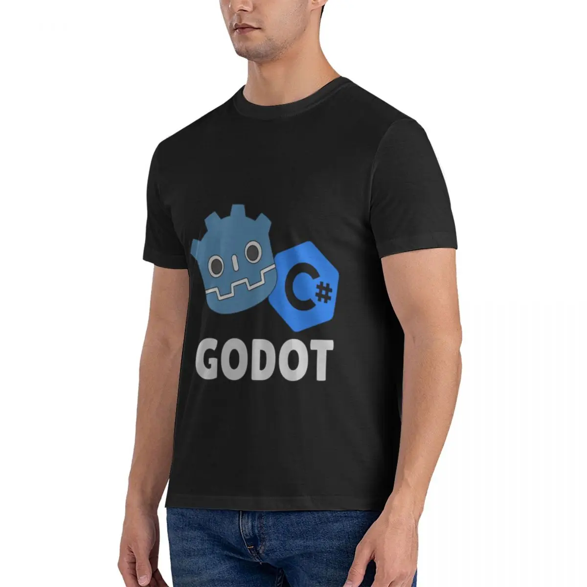 Повседневная мужская Базовая футболка Godot Csharp с коротким рукавом