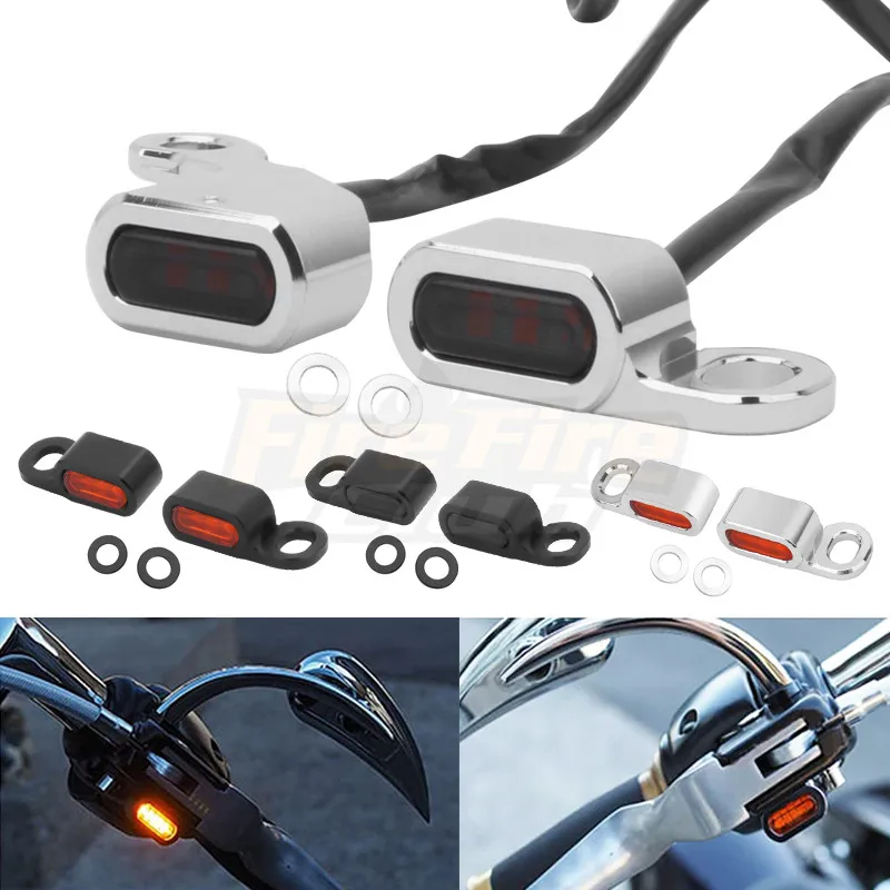 

Motorcycle LED Turn Signal Indicator Light Mini Running Lamp For Harley Touring Street Glide 14-21 Softail 16-17