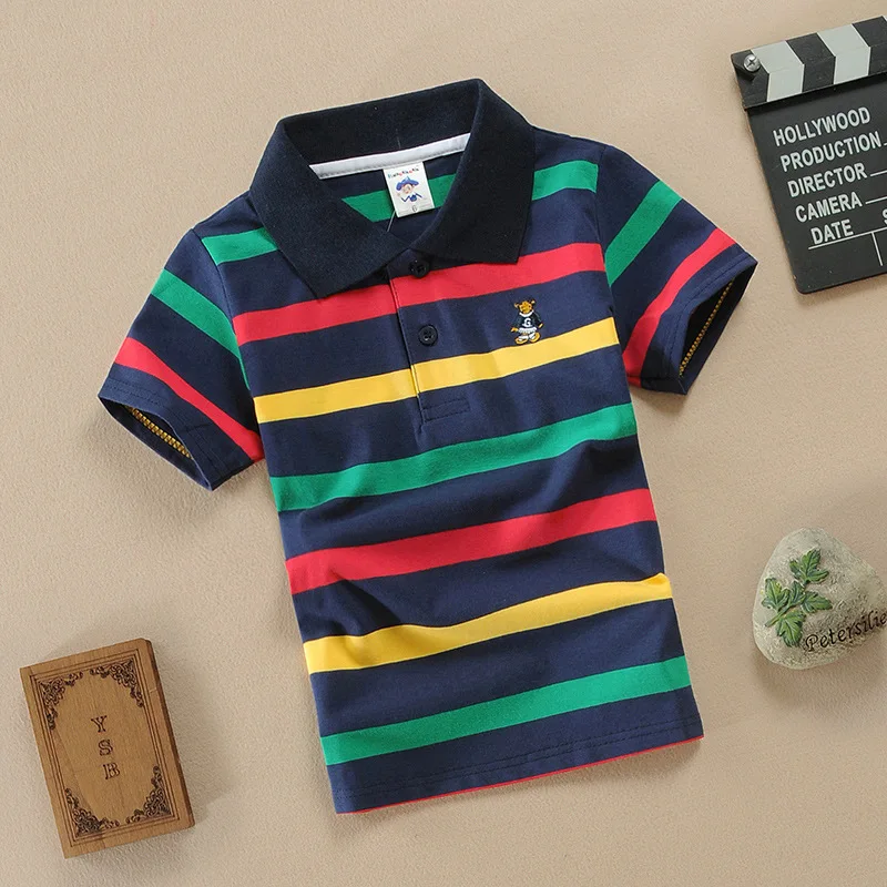 Top Quality Kds Boy Polo Shirts School Uniform Shirt Boys T Short Sleeve Cotton Clothes for 2-14 Years
