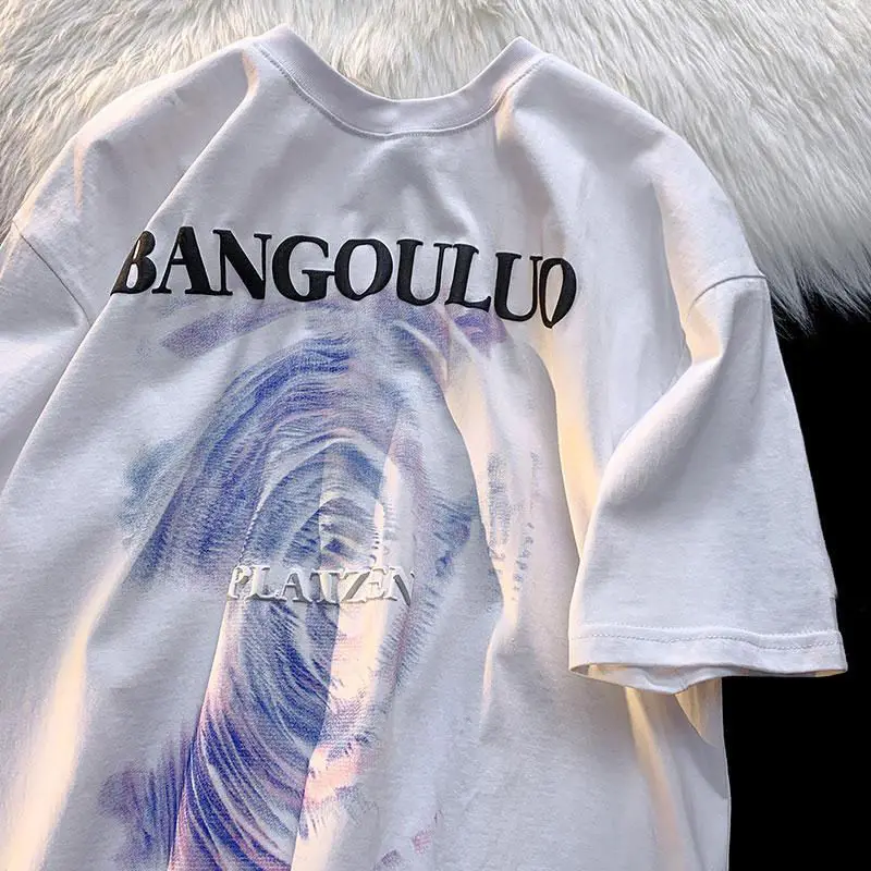 

Футболка с коротким рукавом для мужчин и женщин, Свободный Топ из чистого хлопка в европейском и американском стиле, с надписью, стиль бойфренд, на лето