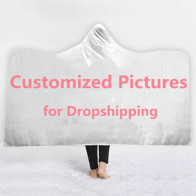 

Soft Sherpa Hooded Blankets Adult/Youth Blankets Adult Blankets Air Conditioning Blankets Customized POD Dropshipping
