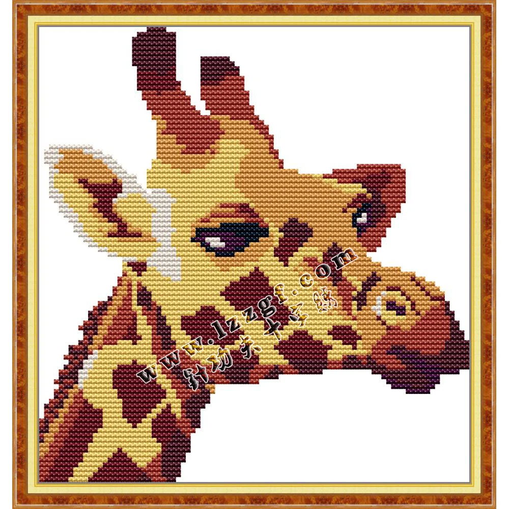 

Everlasting Love Giraffe 2 Cross Stitch Kits Ecological Cotton 14CT 11CT Printed Wedding Decoration