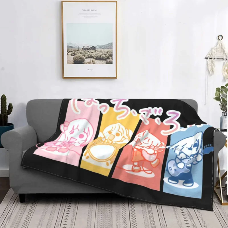 

Anime Bocchi The Rock Velvet Throw Blankets Blanket for Bed Office Soft Bedroom Quilt
