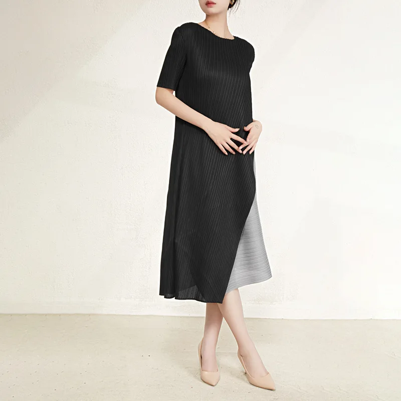 YUDX Miyake Pleated 2023 Spring and Summer New Fashion Temperament Folds Dress Fashion Women's Senior Color Patchwork Skirt