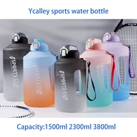 ycalley 2 liters sport water bottle 1500ml gallon flask 2300ml 3800ml gym outdoor bpa free1 5 2 3 3 8 liter waterbottle large