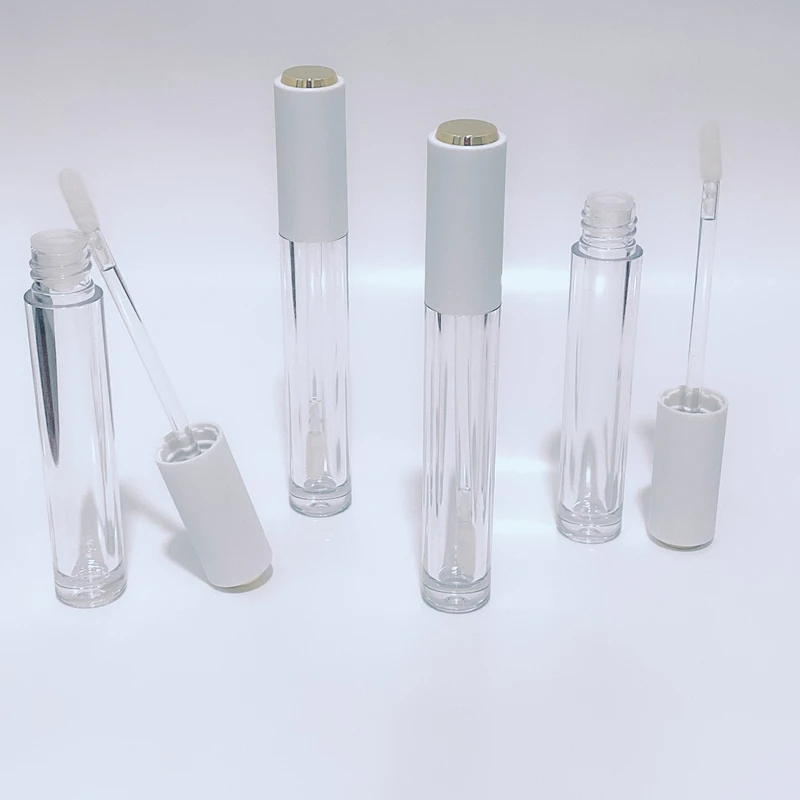 

Wholesale Custom Private Label 4ml white round lip gloss tubes containers lipstick lip glaze tube clear empty lipgloss bottle