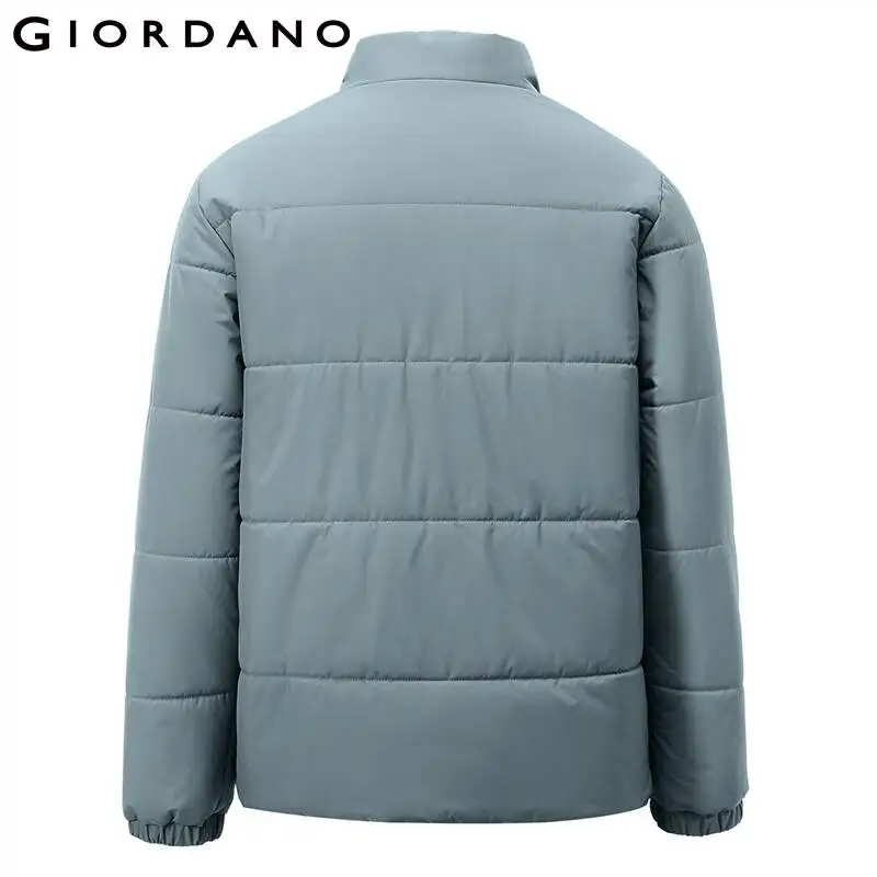 GIORDANO Men Jackets Solid Color Stand Collar Windproof Casual Jackets Quality Zip Front Warm Comfy Padded Jackets 01072685
