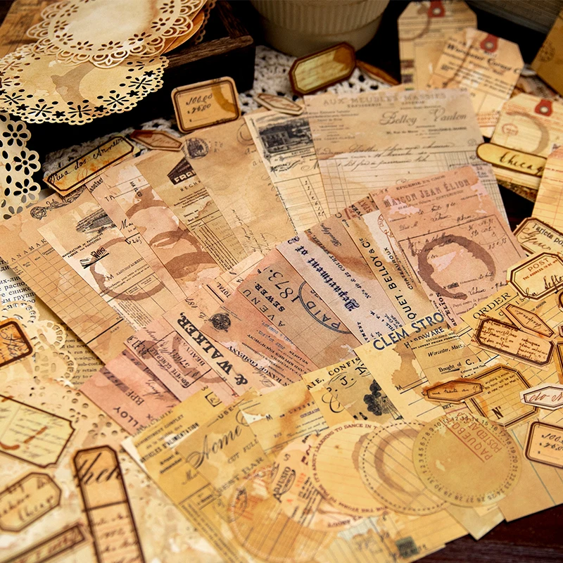 

138 Sheets Coffee Series Aesthetic Decoration Paper Junk Diary Scrapbooking Memo Craft Vintage Materials Gift Packaging Supplies