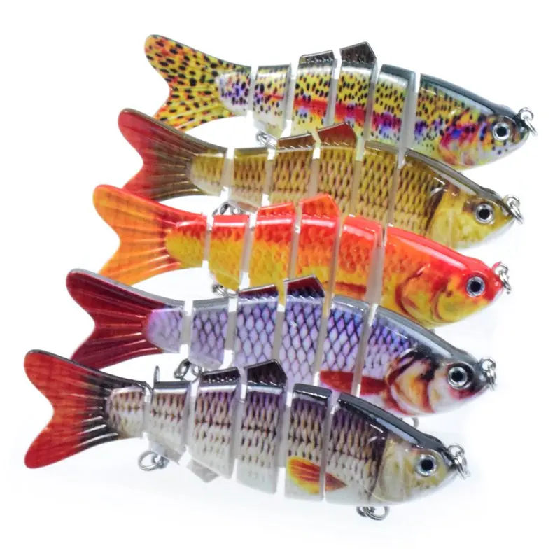 

Lifelike Sinking Bass Fishing Lures 6 Segment Multi Jointed Swimbait Crankbait 4 Inch with Storage Box - Catch More Fish!