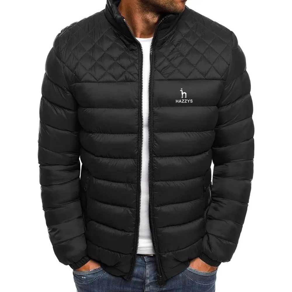 

HAZZYS Printing High Quality New Autumn And Winter Men's Warm, Windproof Standing Collar Zippered Cotton-padded Jacket Casaco