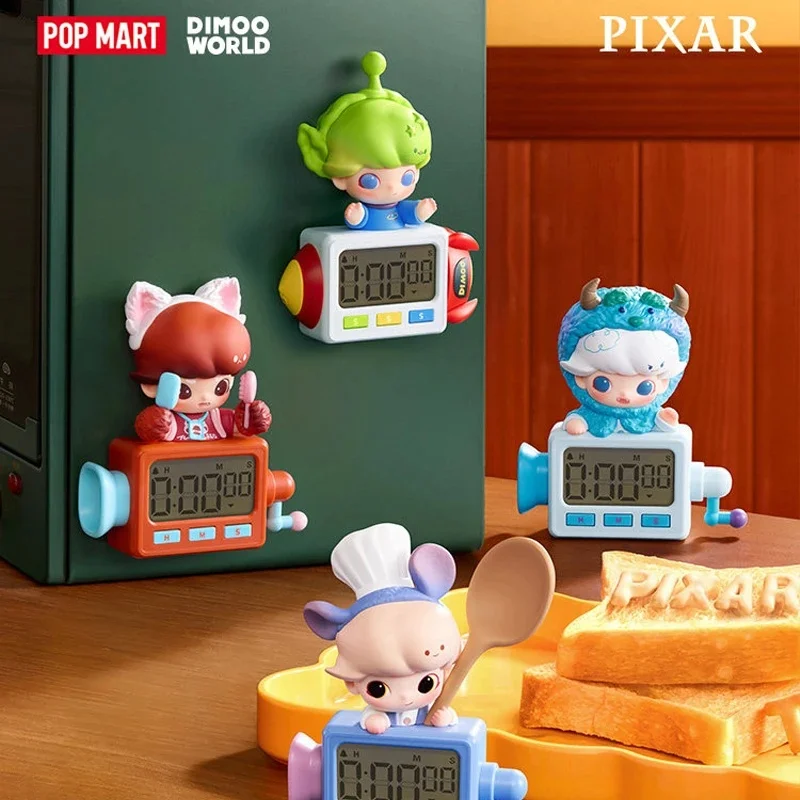 Фото POP MART DIMOO WORLD PIXAR Series: Магнит на холодильник с таймером, серия Blind Box, игрушки-сюрпризы, коллекционные фигурки, подарки №5