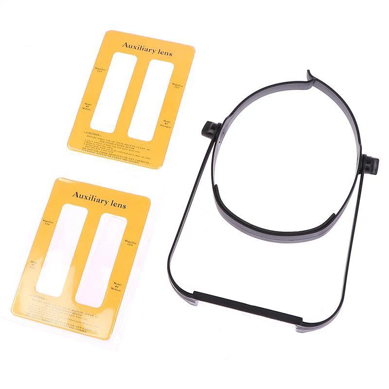 

Headband Magnifier Head Mounted Magnifying Glass With 4 Acrylic Lens (1.6X, 2X, 2.5X, 3.5X) Senior Reading Magnifying Glasses