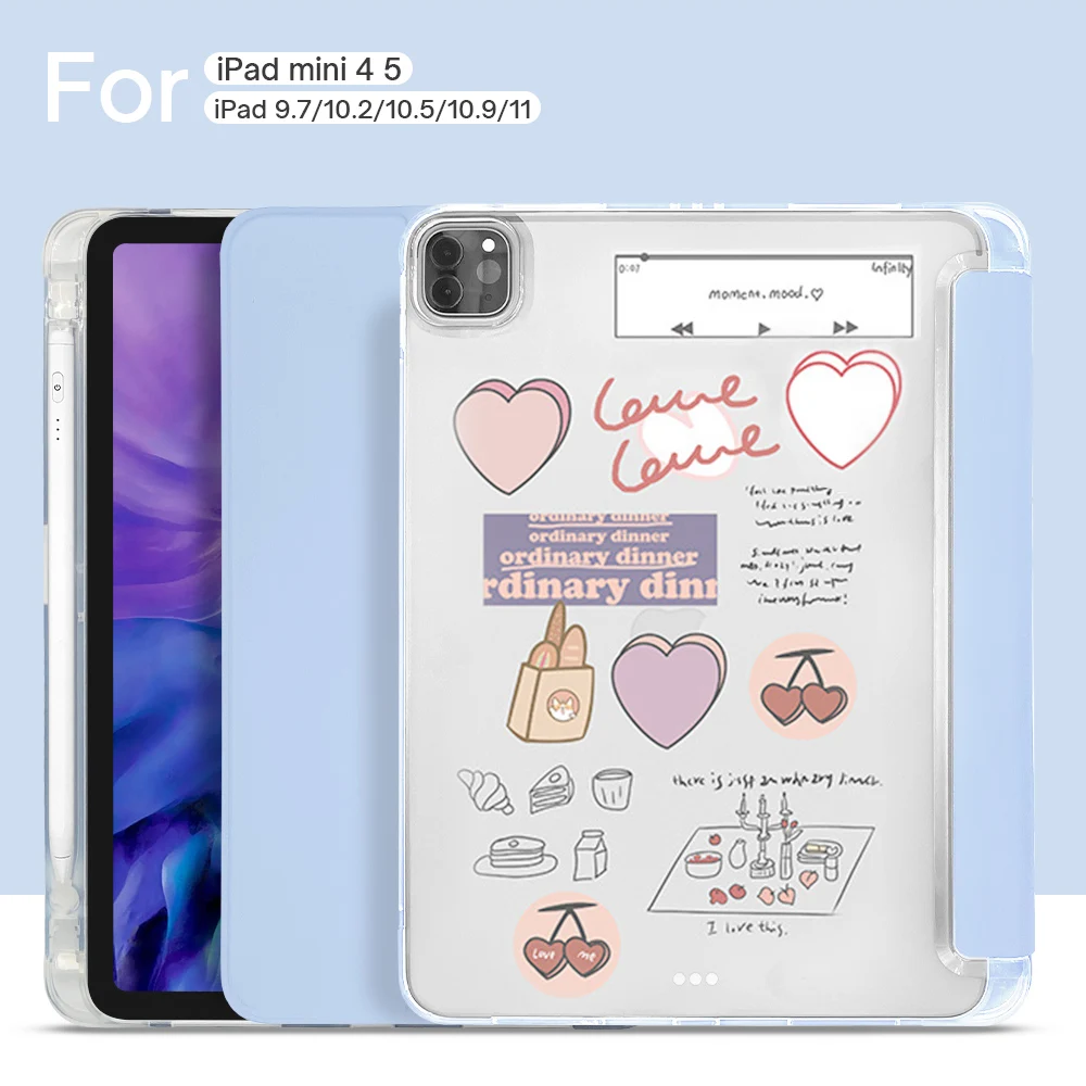 

Чехол для iPad Air 4, чехол для iPad 2020 10,9 2019 2020 7/8 поколения 2017 2018 iPad 9,7 5/6th Mini 5 6 Air 3 Pro 10,5 11, чехол-Карандаш s