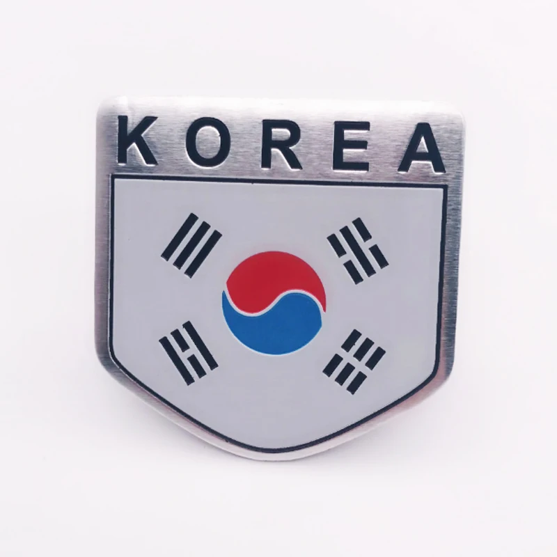 Металлический 3d-значок с корейским государственным флагом наклейка на переднюю