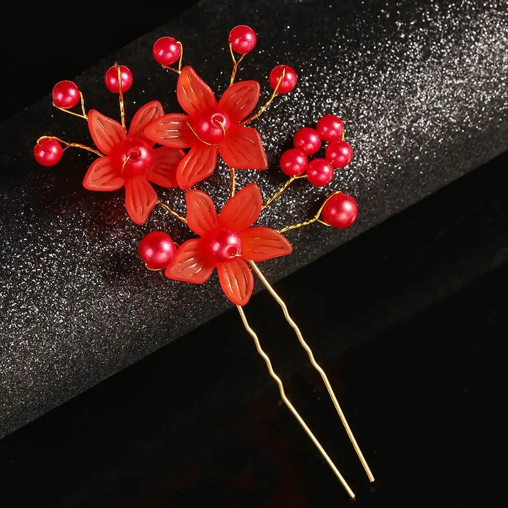 

Festival Wedding Flower Pearl Hairpin Beautiful Headdress Plait Hair Clip Vine Accessories