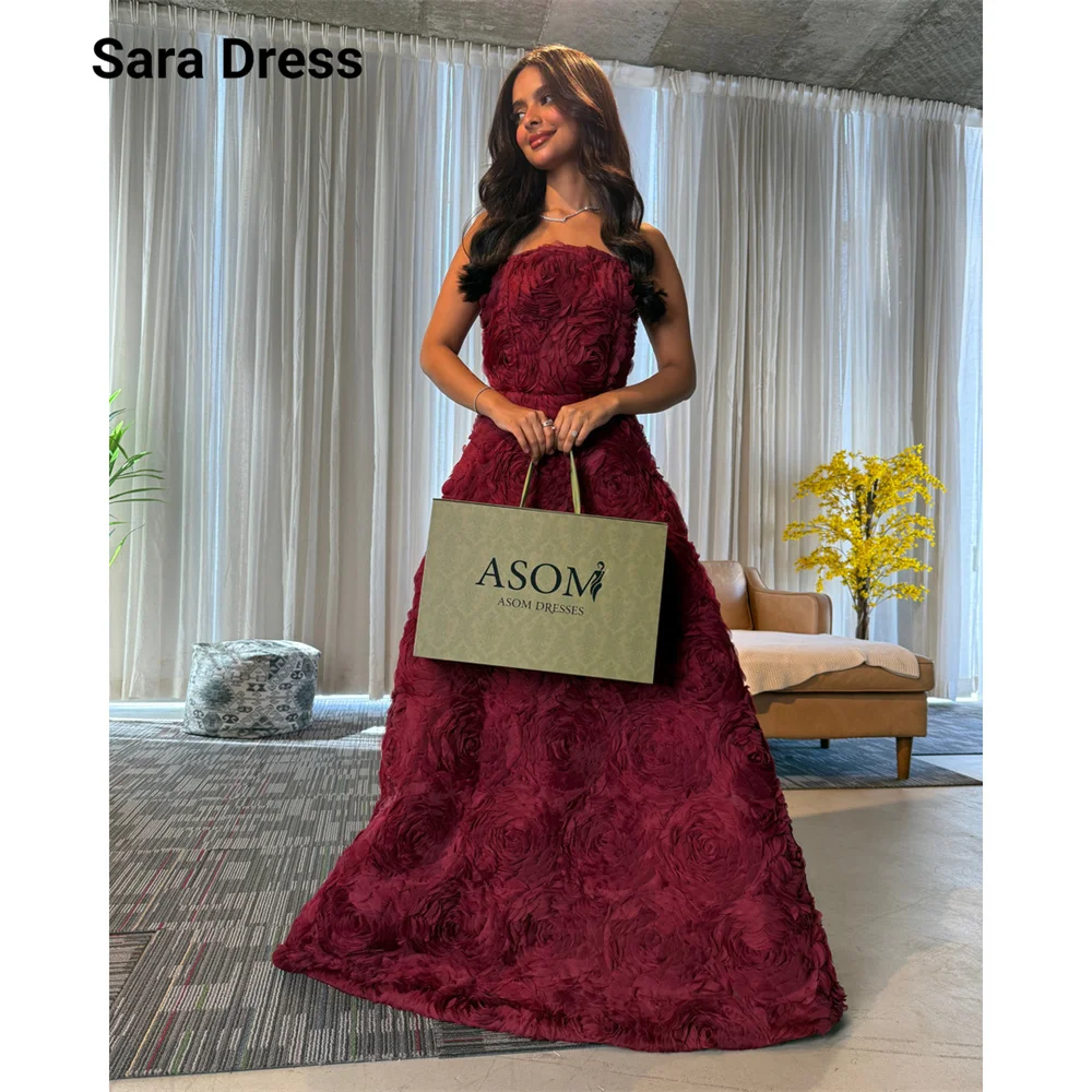 Фото Вечернее платье Sara Custom красного цвета, фасон А-силуэт, без рукавов, в пол, для женщин, для свадеб, коктейльных вечеринок, роскошных мероприятий, элегантное платье №2