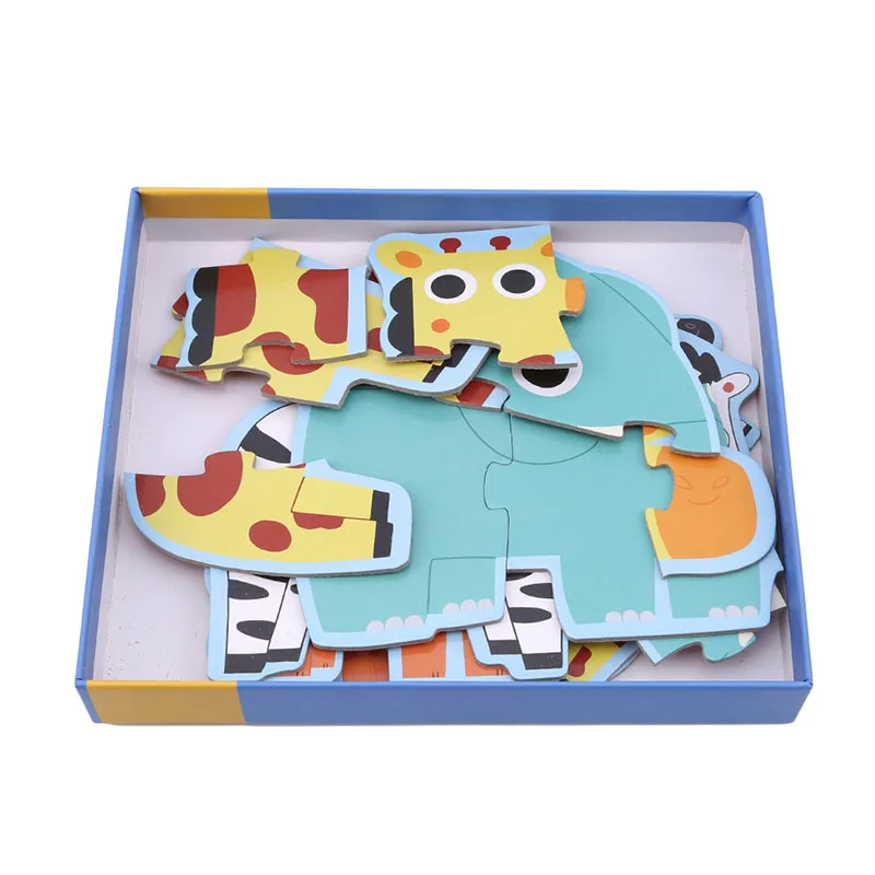 

Kids Puzzle Cardboard Jigsaw Toys 3D Puzzle Educational Toys Children Cartoon Animals Intelligence Development Puzzle Toys Gift
