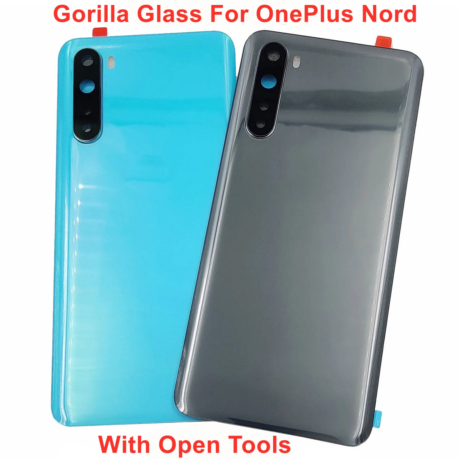 

For OnePlus Nord Original New Gorilla Glass Battery Cover Hard Back Door Lid Rear Housing Panel Case + Camera Lens Adhesive
