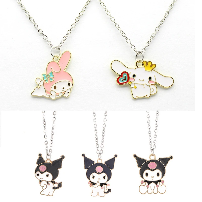 

Sanrioed мультфильм аниме милый Kuromi My Melody Devil Kawaii модное ожерелье из сплава Женская подвеска ювелирные изделия подарок для девочек игрушки пода...