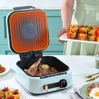 Electric Indoor Grill Fruit Green Double Side Heating 70mm Depth 1800W Adjustable Temperature Electric Griddler Plug 220V