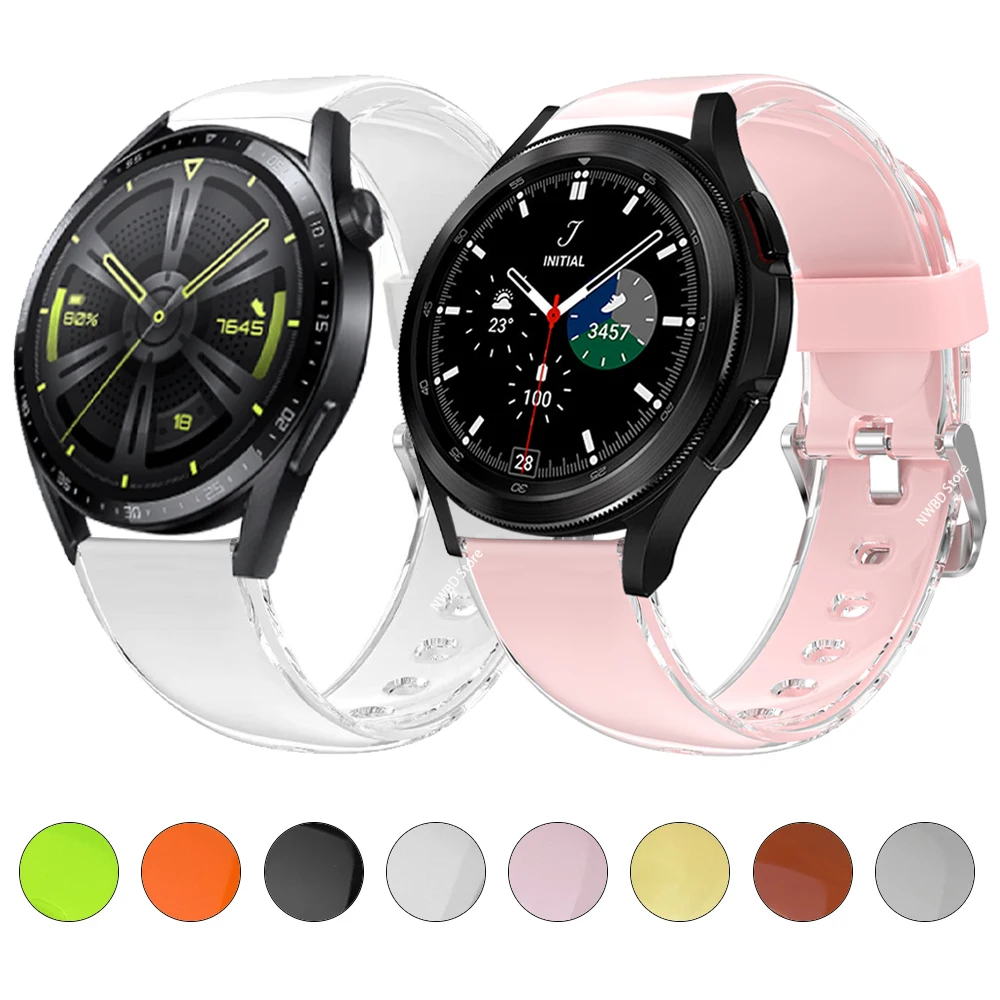 

20mm 22mm Band for Samsung Galaxy Watch 5 Pro/4/3 Watchband for HUAWEI Watch 4 GT2e/3/pro 42mm 46mm Transparent Silicone Strap