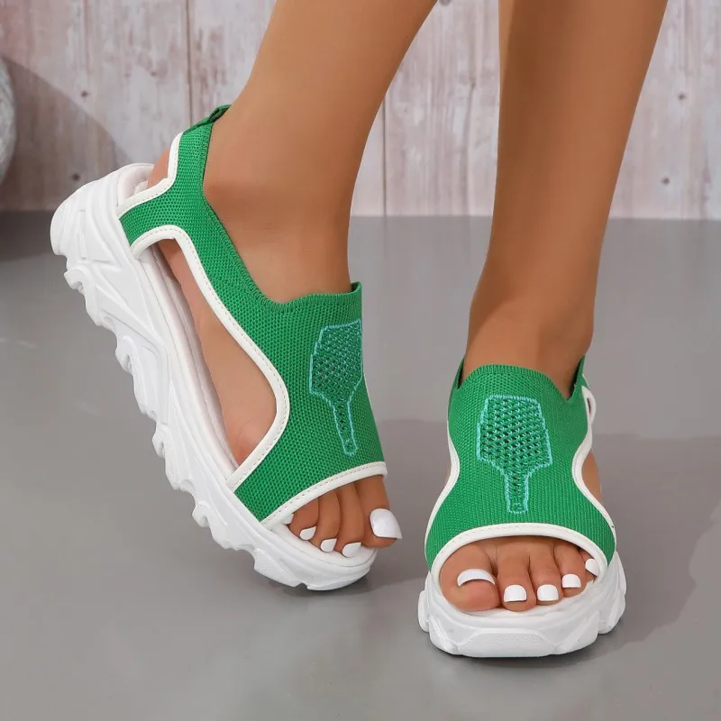 

Mesh Platform Sandals Women Flats Sports Walking Shoes Summer Designer Beach Shoes Casual Slippers Flip Flops Slides 2023 New
