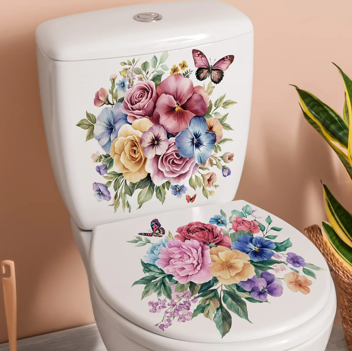 

Розовая водонепроницаемая наклейка для унитаза